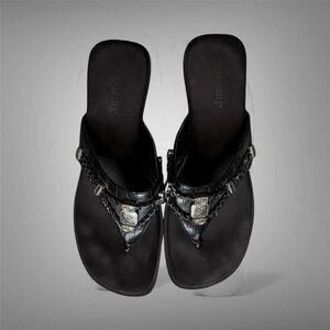 White mt. Elegant Black Women's Sandals with Embellishments